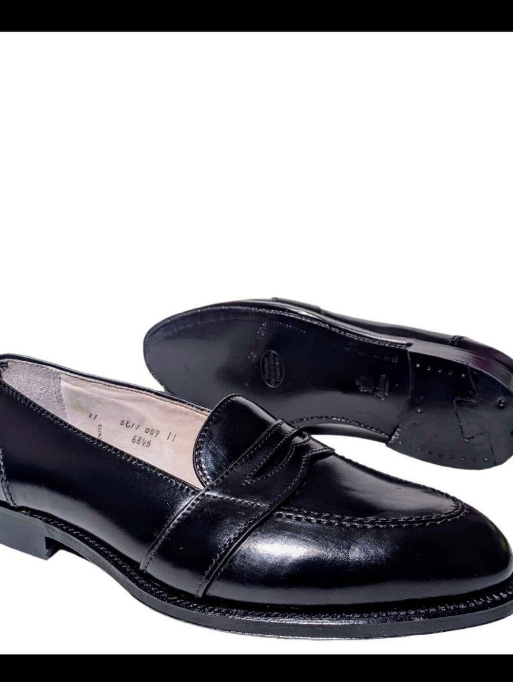 Alden Men's 6845 - Full Strap Slip On Loafers Black Shell Cordovan Size 12 / 11